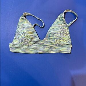 Aerie Blue and Green Striped Bikini Top